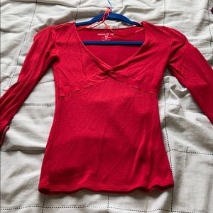 red long sleeve top